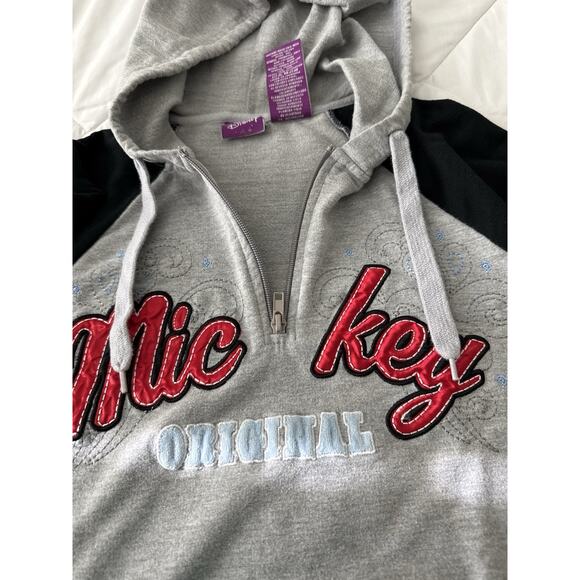 Disney Mickey Original Womens Size 1X Hoodie 1/4 Zip Fleece Hooded Sweatshirt - Picture 7 of 8